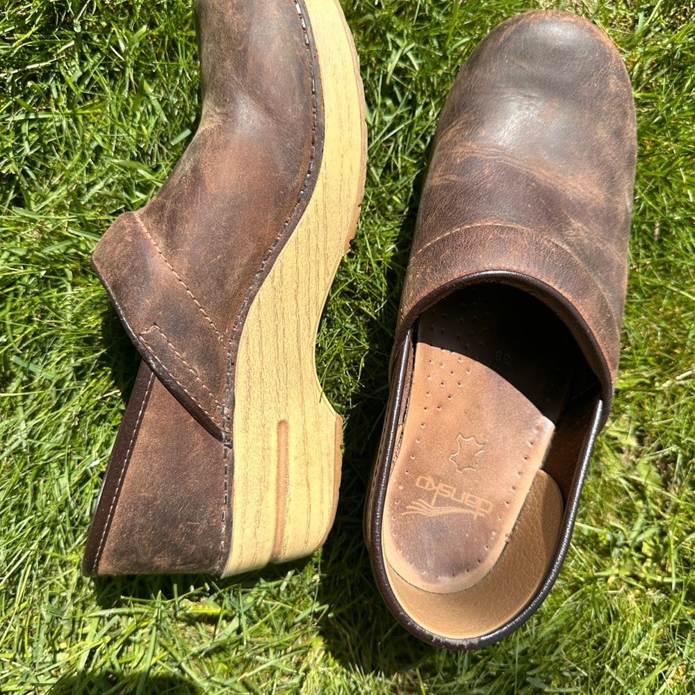 Brown Leather Dansko Clogs